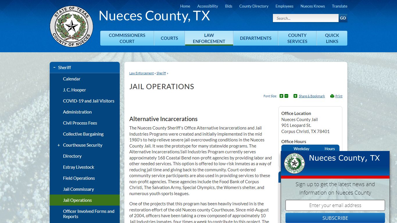 Jail Operations | Nueces County, TX